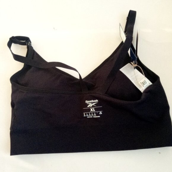 Reebok Studio Maternity Nursing Sports Bra Medium Support Removable Pad Black XL - Picture 10 of 15